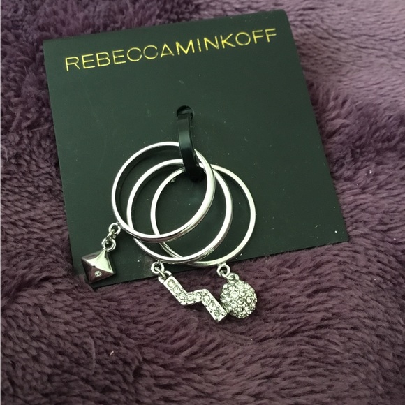 NWT Vintage Rebecca Minkoff Silver Stack Rings - Size 7 - Picture 2 of 6